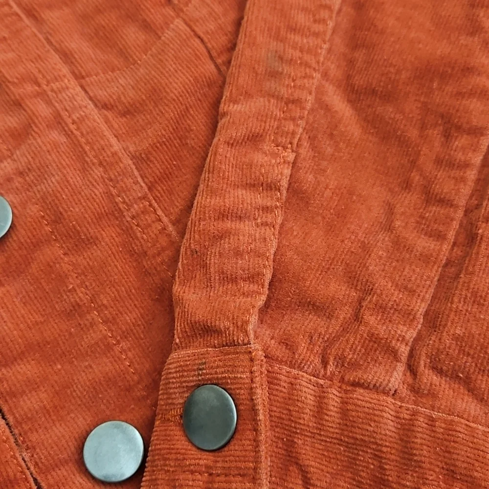 GB Girls Corduroy Jacket Size Small Orange White Sherpa
